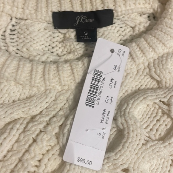 J.Crew diagonal cable-knit sweater woman’s cream sweater NEW Sz small - Picture 3 of 6